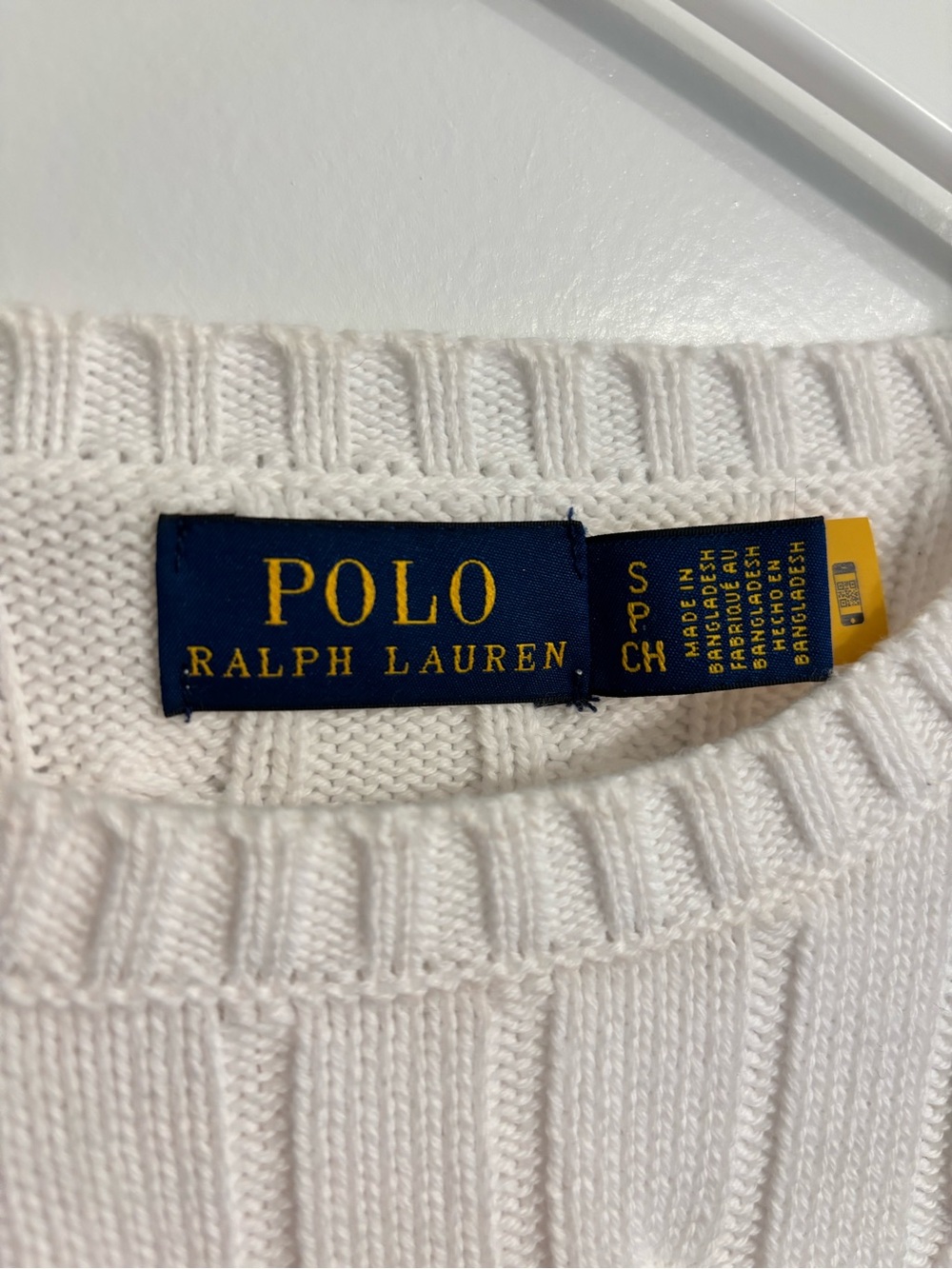 Ralph Lauren White Cable-Knit Crew Sweater - Picture 3 of 5